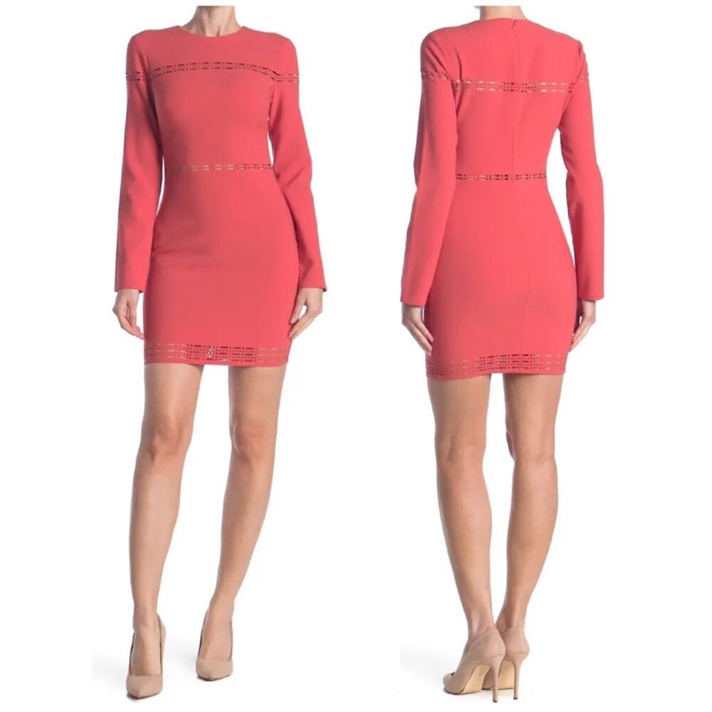NWOT Likely Women's Solace Long Sleeve Eyelet Laser Cut Out Mini Dress